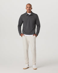 Long Sleeve Waffle Polo Men's Dark Pewter Polo Shirt | Vuori outlet