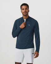 Clearview Seamless Quarter Zip Ocean Blue Long Sleeve | Vuori shop
