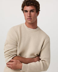 Denver Waffle Crew Sweater Men's Mushroom Wool Sweater | Vuori outlet