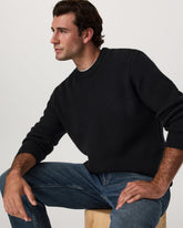 Denver Waffle Crew Sweater Men's Black Wool Sweater | Vuori onsale