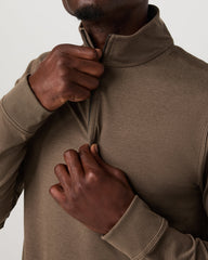 Coronado 1/2 Zip Men's Espresso Heather Pullover | Vuori onsale