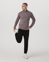 Ponto 1/2 Zip Mock Neck Men's Huckleberry Heather Top | Vuori discount