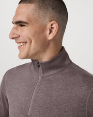 Ponto 1/2 Zip Mock Neck Men's Huckleberry Heather Top | Vuori discount