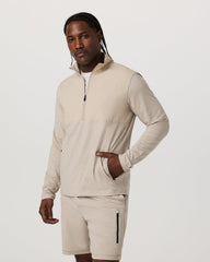 Sunday Element 1/2 Zip Men's Toast Heather Pullover | Vuori shop