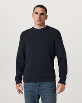 Denver Waffle Crew Sweater Men's Navy Wool Sweater | Vuori for sale