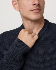 Denver Waffle Crew Sweater Men's Navy Wool Sweater | Vuori for sale