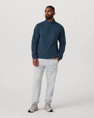 Aspen 1/2 Snap Men's Ocean Blue Mock-Neck Pullover | Vuori online