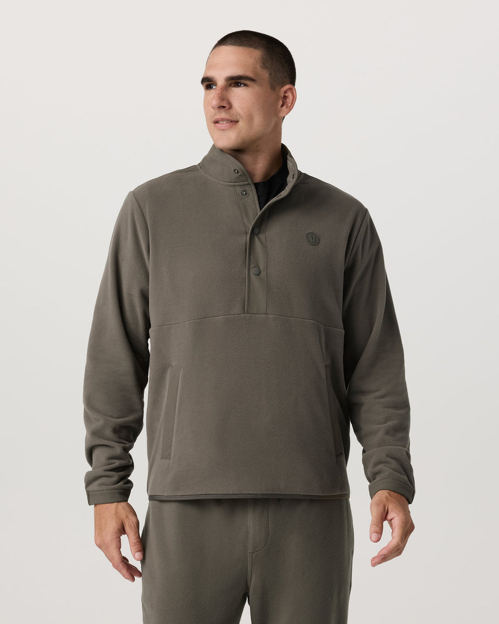 Aspen 1/2 Snap Men's Fleece Mock-Neck Pullover in Root | Vuori sale