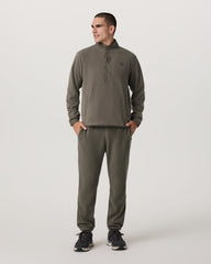 Aspen 1/2 Snap Men's Fleece Mock-Neck Pullover in Root | Vuori sale