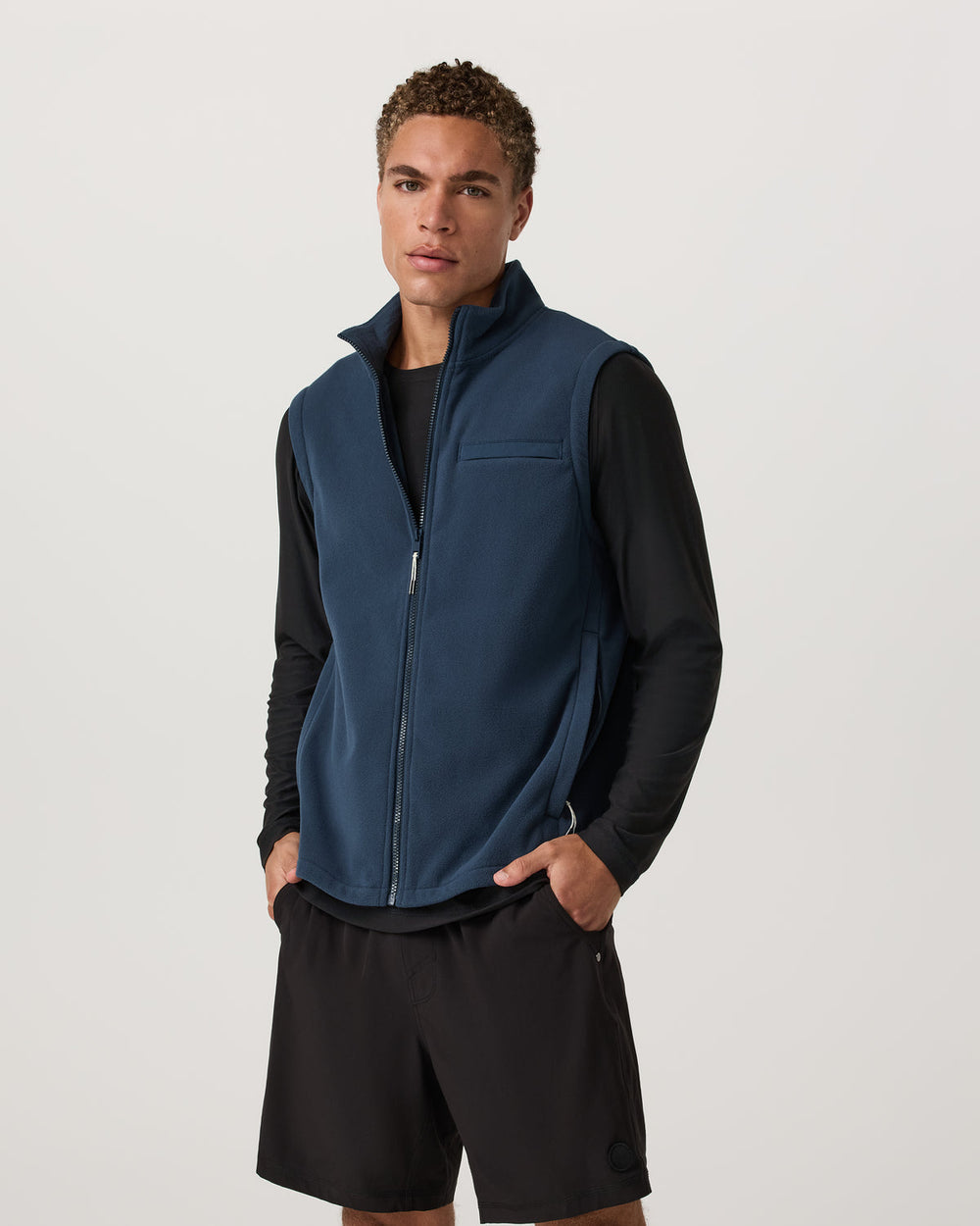 Aspen Vest Men's Ocean Blue Zip-Up Fleece Vest | Vuori discount