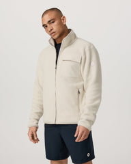 Alpine Fleece Full Zip Men's Bone Mock Neck Jacket | Vuori outlet