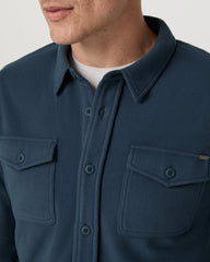Aspen Shirt Jacket Men's Ocean Blue Fleece Shirt Jacket | Vuori online