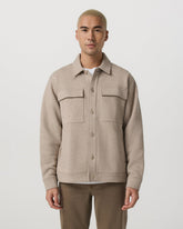 Seaside Shirt Jacket Men's Acorn Heather Fleece Jacket | Vuori shop