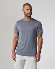 Short Sleeve Marina Stripe Tee Dark Pewter Run Shirt | Vuori sale
