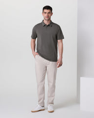 Short Sleeve Feather Polo Warm Grey | Vuori online