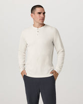 Waffle Henley Men's Marshmallow Henley Top | Vuori outlet