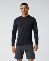 Long Sleeve Current Tech Tee Black T-Shirt | Vuori onsale