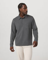 Men's Long Sleeve Coronado Rugby Charcoal Heather | Vuori discount