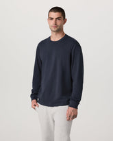 Long Sleeve Heavyweight Cotton Tee Men's Navy Shirt | Vuori sale