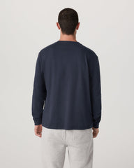Long Sleeve Heavyweight Cotton Tee Men's Navy Shirt | Vuori sale