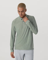 Long Sleeve Strato Tech Polo Men's Thyme Heather Shirt | Vuori online
