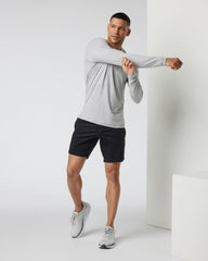Long-Sleeve Ease Performance Henley Light Heather Grey | Vuori shop