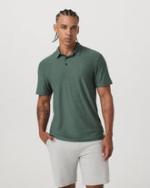 Strato Tech Polo Men's Agate Green Heather Polo Shirt | Vuori discount