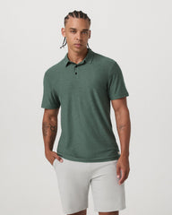 Strato Tech Polo Men's Agate Green Heather Polo Shirt | Vuori discount