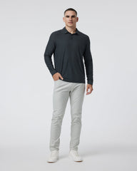 Long Sleeve Strato Tech Polo Charcoal Heather | Vuori for sale