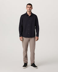Long Sleeve Knit Oxford Button Down Men's Black Shirt | Vuori outlet