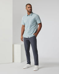 Short-Sleeve Bridge Button Down Chalk Blue Falling Fronds | Vuori online