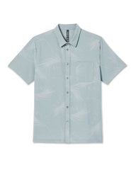 Short-Sleeve Bridge Button Down Chalk Blue Falling Fronds | Vuori online
