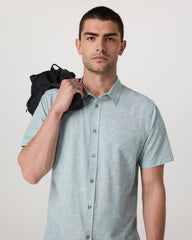 Short Sleeve Bridge Button Down Men's Chalk Blue Shirt | Vuori outlet