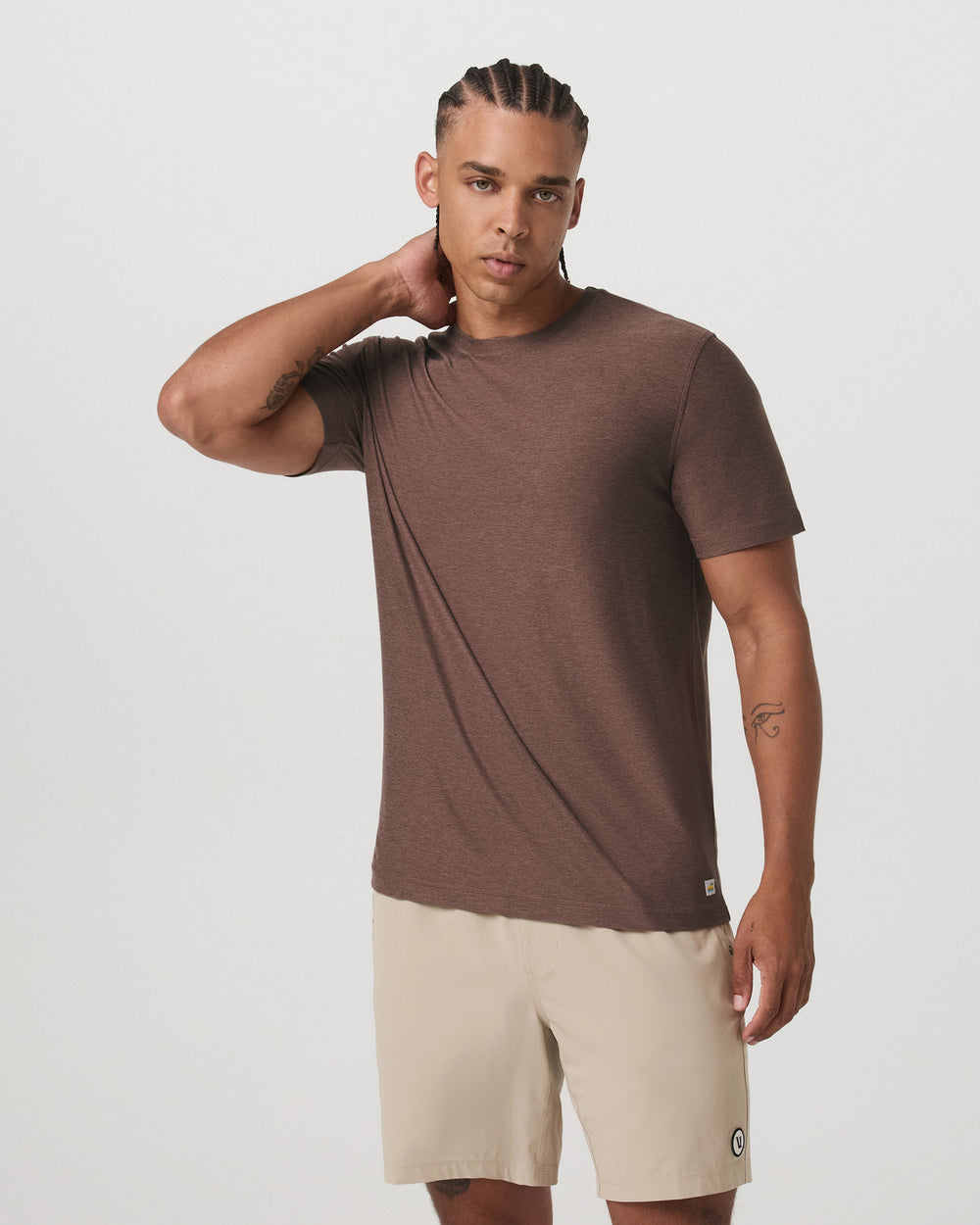 Strato Tech Tee Men's Sable Heather Performance T-Shirt | Vuori sale