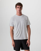Short Sleeve Strato Pocket Tee - Relaxed Fit Platinum Heather | Vuori for sale
