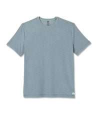 Strato Tech Tee Dusty Blue Heather Workout Shirt | Vuori for sale