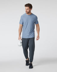 Strato Tech Tee Men's Chambray Heather Workout Shirt | Vuori online