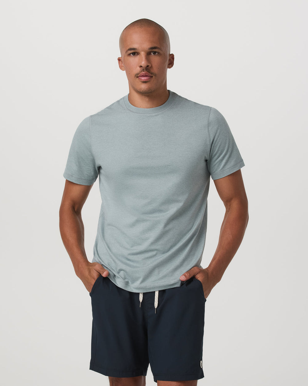 Short Sleeve Ponto Performance Tee Misty Blue Heather | Vuori onsale