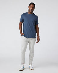 Short Sleeve Ponto Performance Tee Azure Heather | Vuori shop