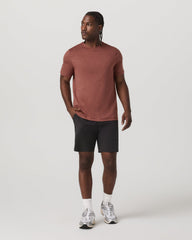 Short Sleeve Ponto Performance Tee Firebrick Heather | Vuori shop