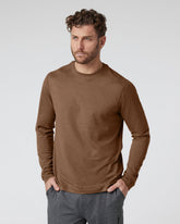 Long Sleeve Ponto Performance Tee Pecan Heather | Vuori shop