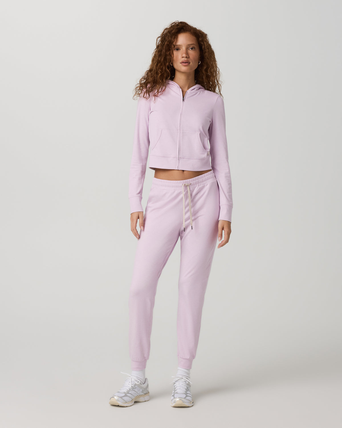 Halo Mini Full Zip Hoodie Lilac Breeze Heather Fitted Hoodie | Vuori discount