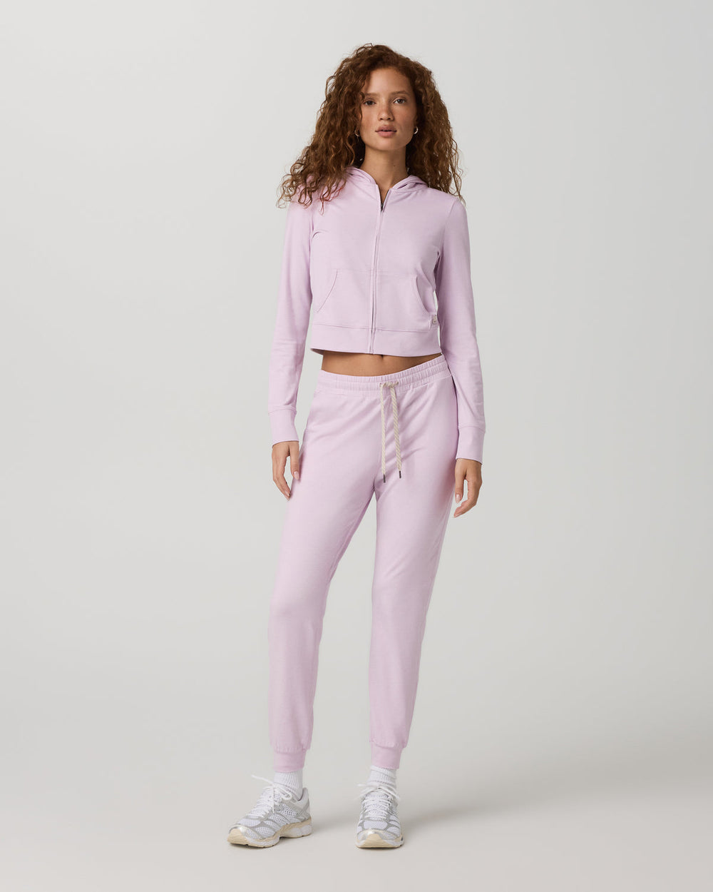 Halo Mini Full Zip Hoodie Lilac Breeze Heather Fitted Hoodie | Vuori discount