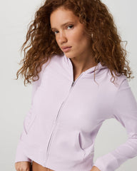 Halo Mini Full Zip Hoodie Lilac Breeze Heather Fitted Hoodie | Vuori discount