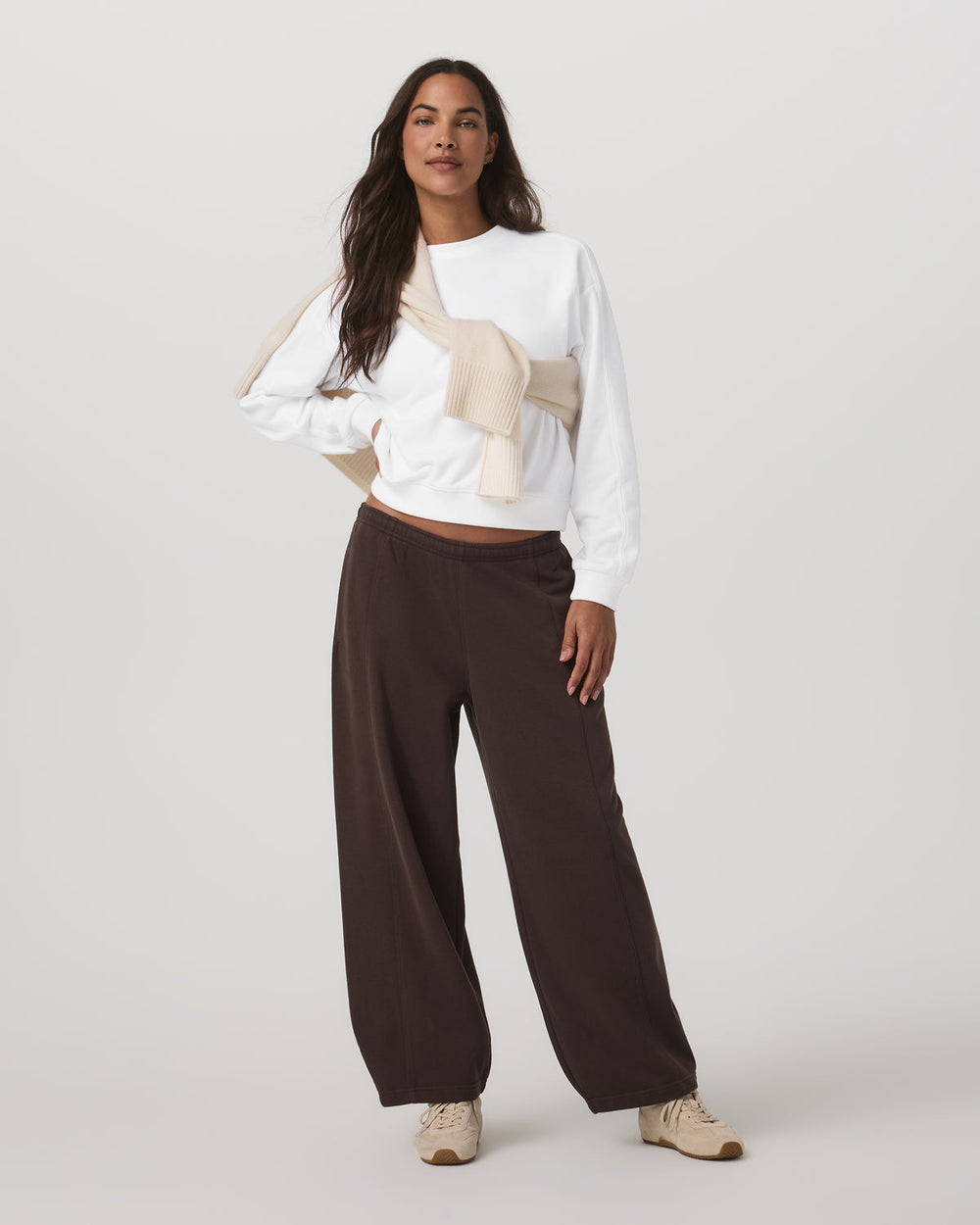 Sedona Seams Crew Women's White Fleece Sweatshirt | Vuori online