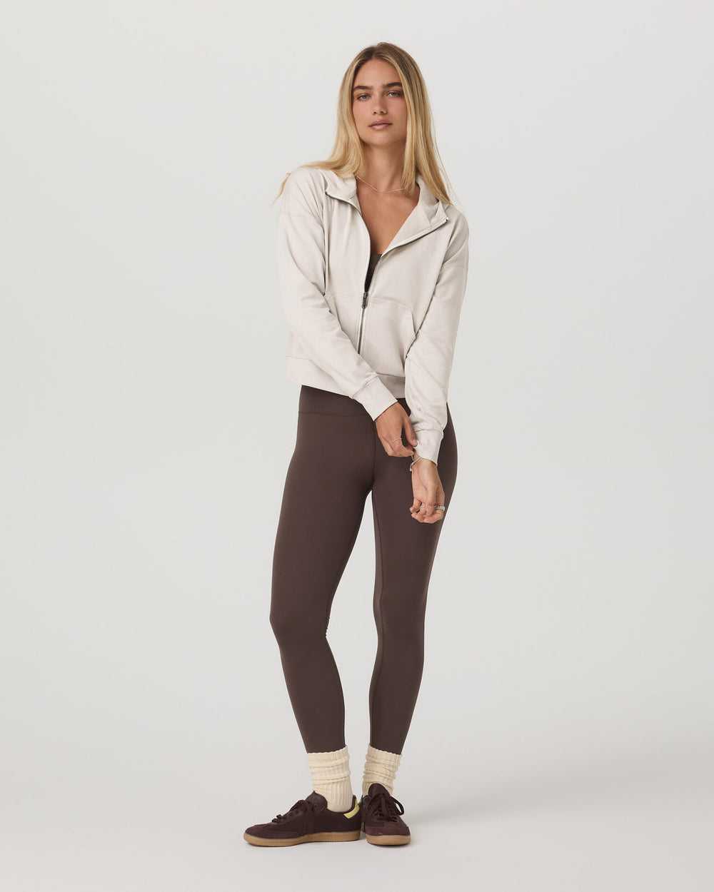 Halo Full Zip Hoodie Women's Ecru Heather Hoodie | Vuori outlet