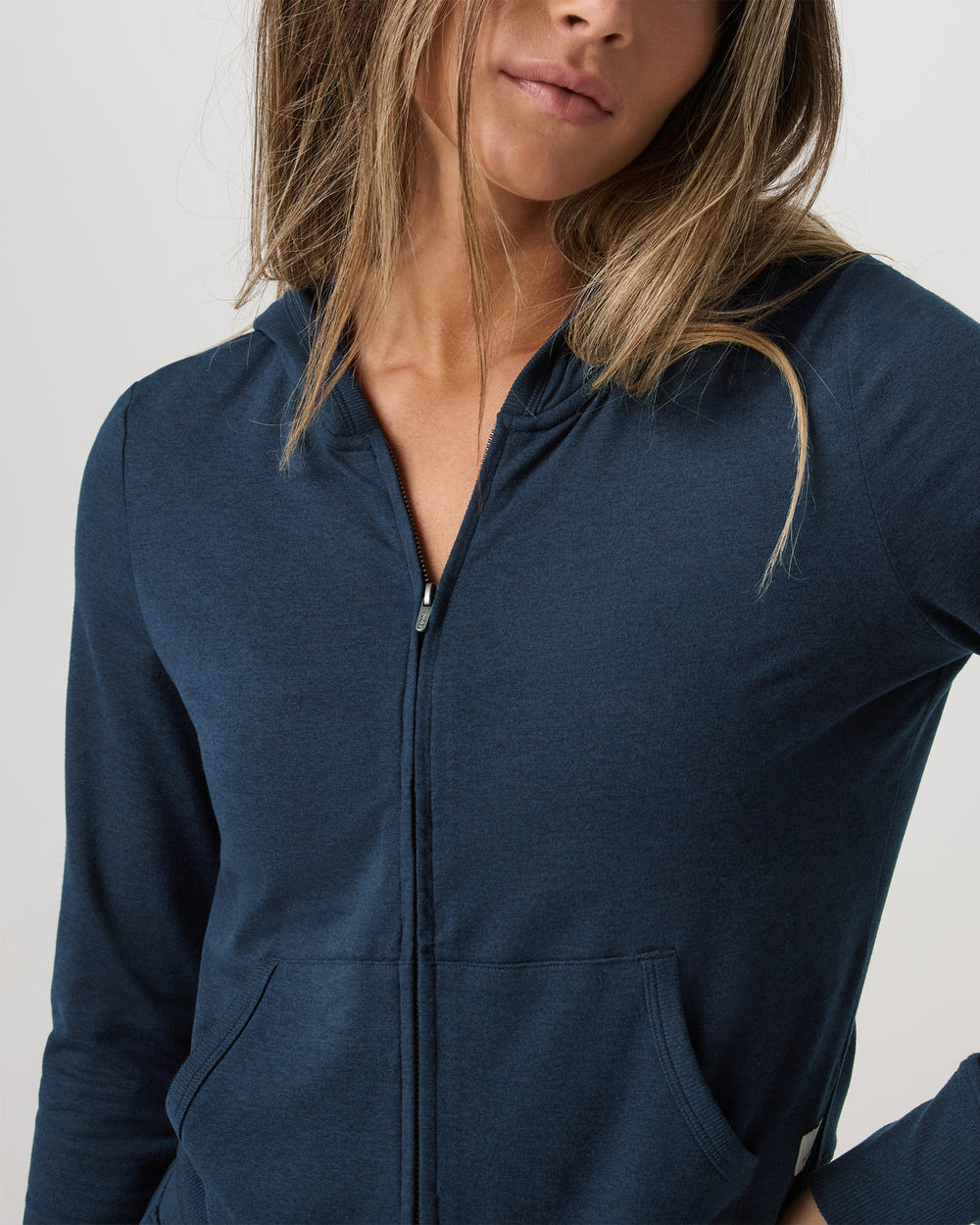 Women's Halo Mini Full Zip Hoodie Blue Coast Heather | Vuori shop