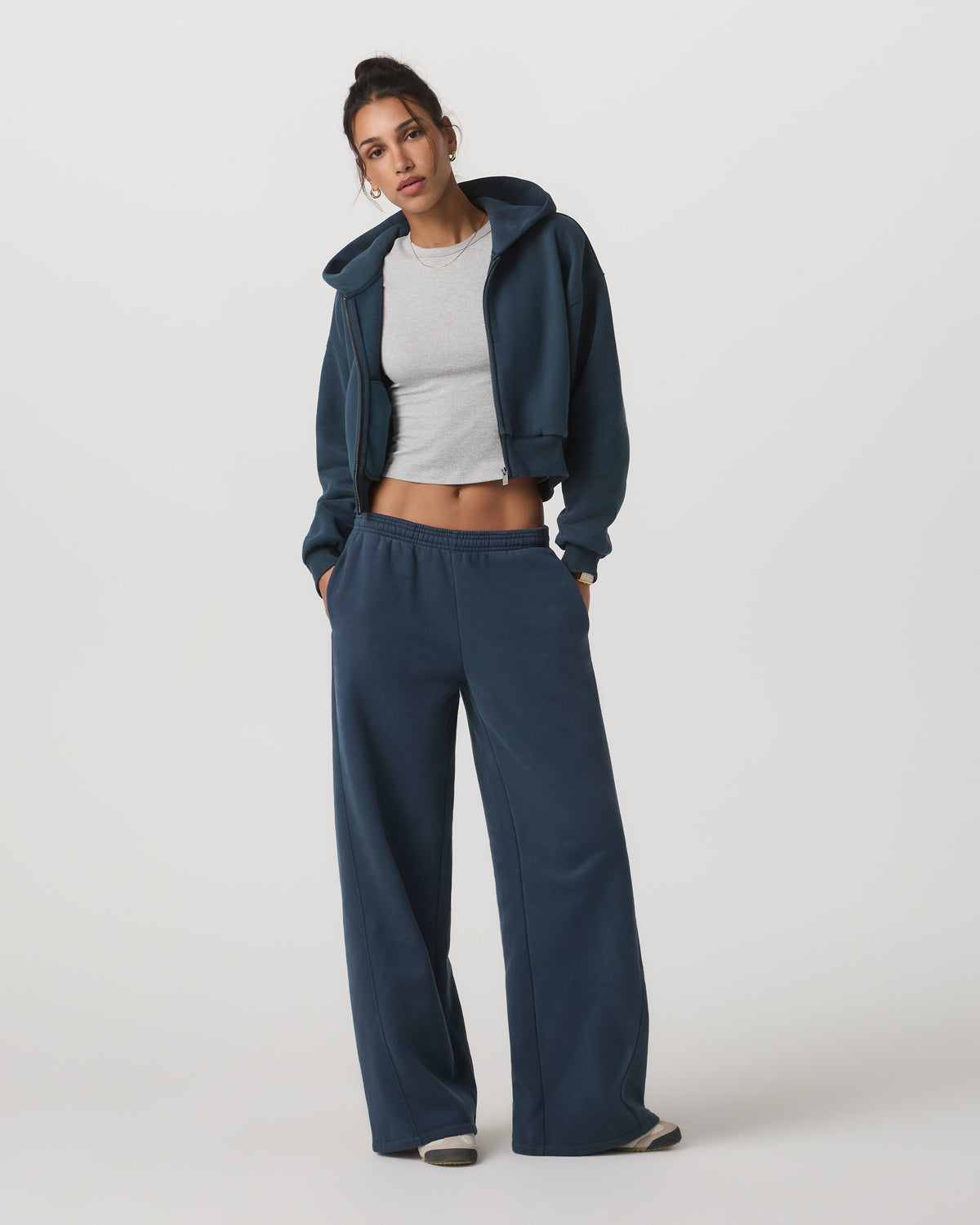 Restore Mini Full Zip Hoodie Ocean Blue Oversized Hoodie | Vuori sale