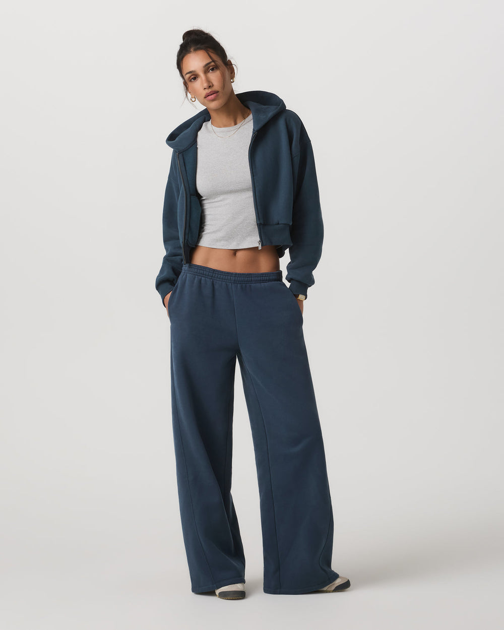 Restore Mini Full Zip Hoodie Ocean Blue Oversized Hoodie | Vuori sale