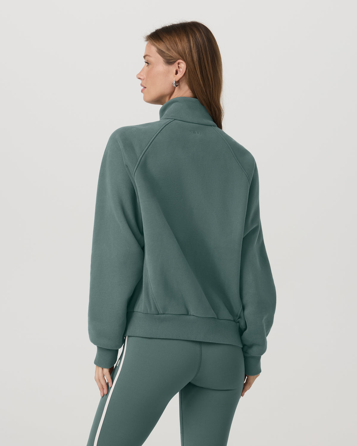 Restore Double Zip Sweatshirt Agate Green Full-Zip Fleece | Vuori outlet
